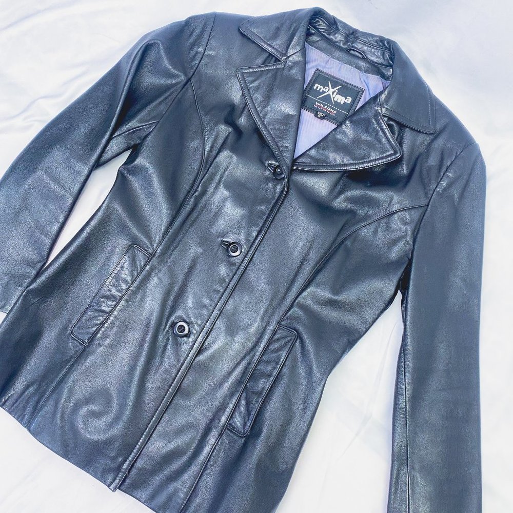 Y2K Womens Leather Jacket 90s era Wilsons MAXIMA Clueless Luxury Showstopper